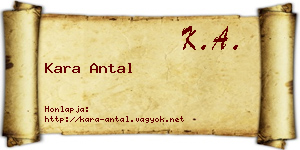 Kara Antal névjegykártya